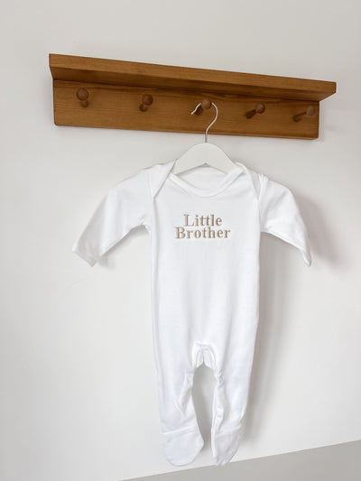 Classic Little Brother Vest/ Sleepsuit - Amber and Noah