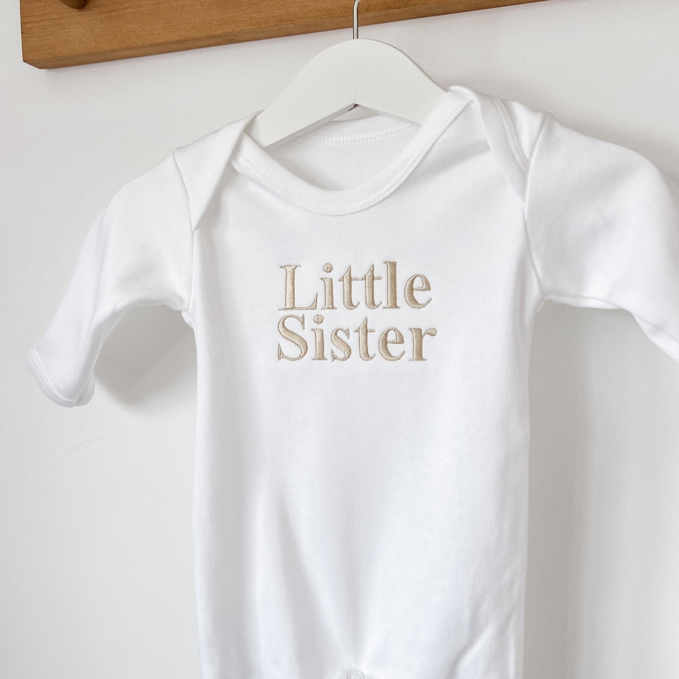 Classic Little Sister Vest/ Sleepsuit - Amber and Noah