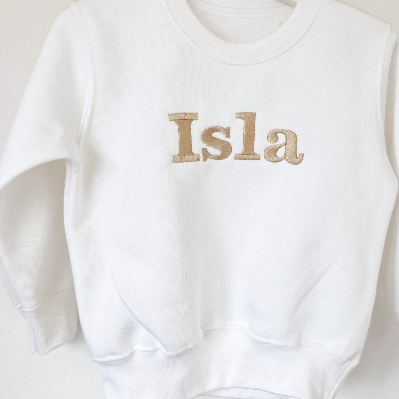 Classic Name Personalised White Sweater - Amber and Noah