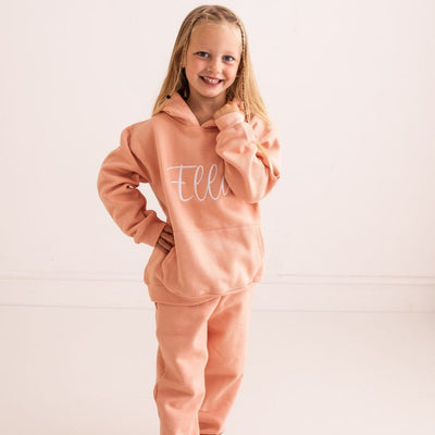 Dusty Pink Embroidered Hooded Tracksuit - Amber and Noah