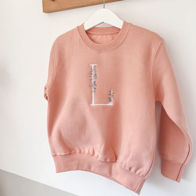 Embroidered Floral Initial Sweater - Amber and Noah
