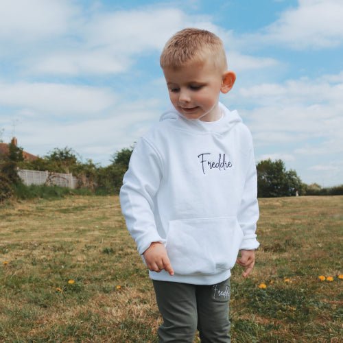 Embroidered Name Hoody - Amber and Noah