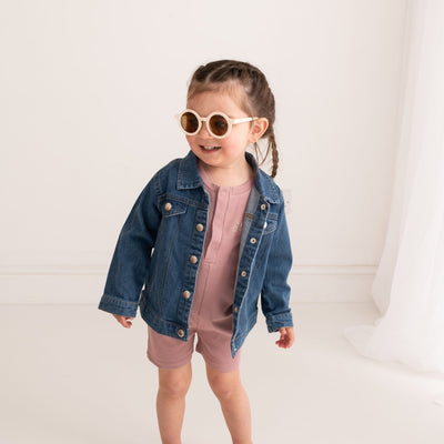 Floral Initial Denim Jacket - Amber and Noah