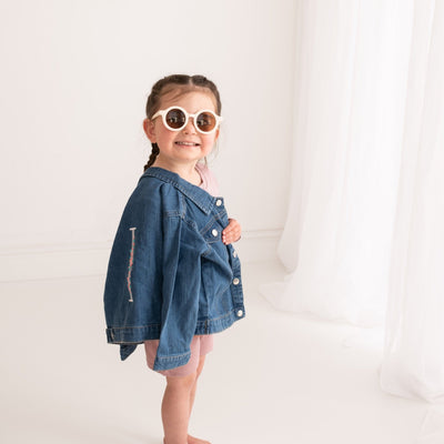 Floral Initial Denim Jacket - Amber and Noah