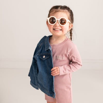 Floral Initial Denim Jacket - Amber and Noah