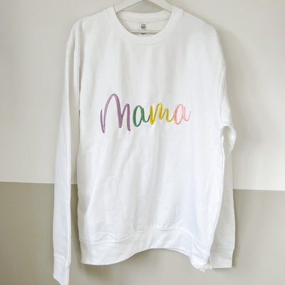 Mama Pastel Embroidered Name Sweater - Amber and Noah
