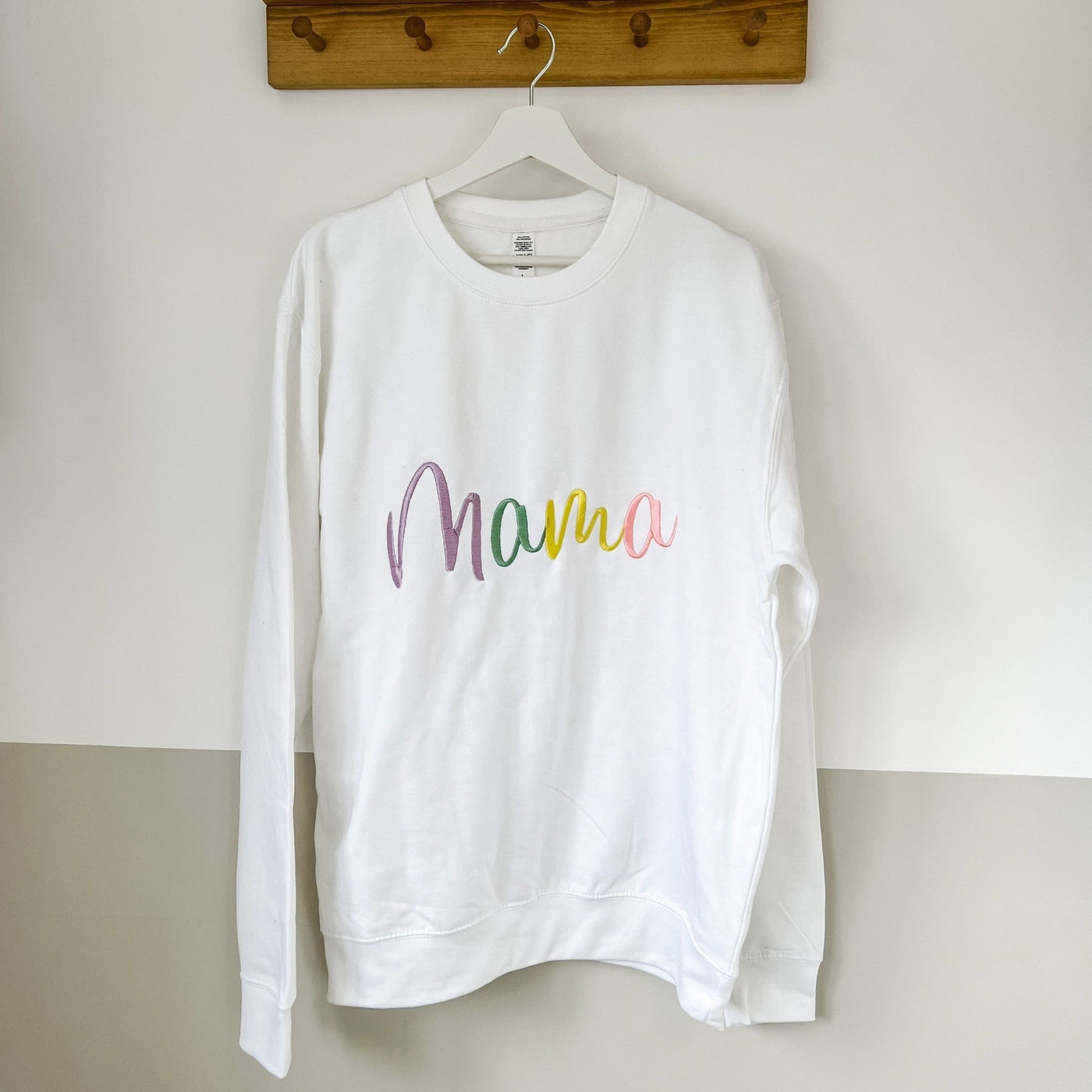 Mama Pastel Embroidered Name Sweater - Amber and Noah