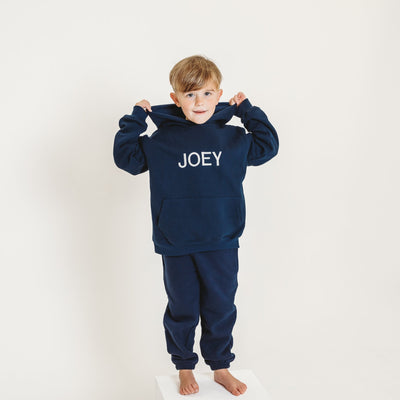 Navy Embroidered Hooded Tracksuit - Amber and Noah