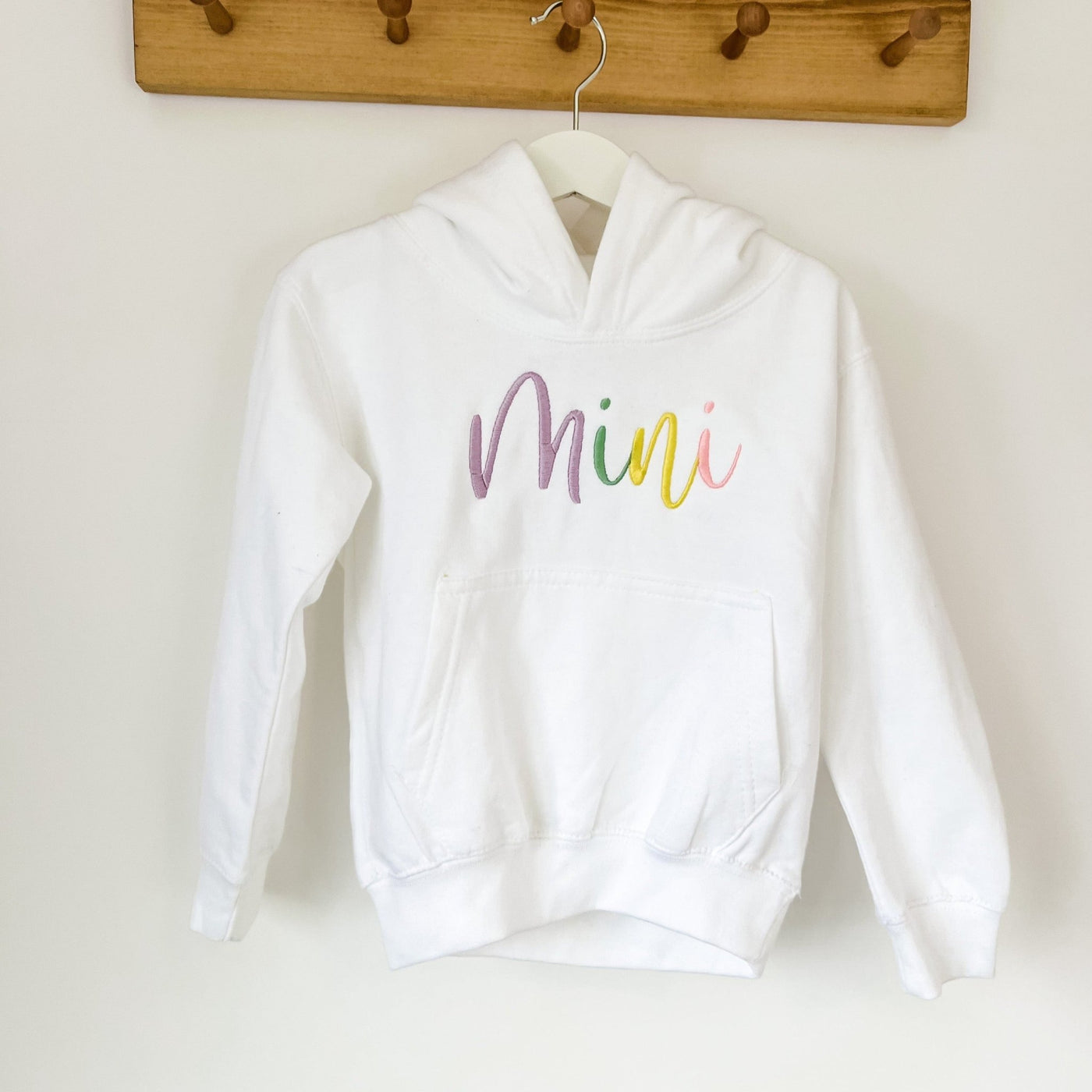 Pastel Script Embroidered Hoodie - Amber and Noah