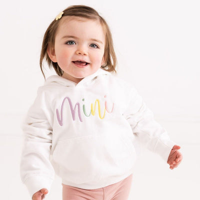 Pastel Script Embroidered Hoodie - Amber and Noah