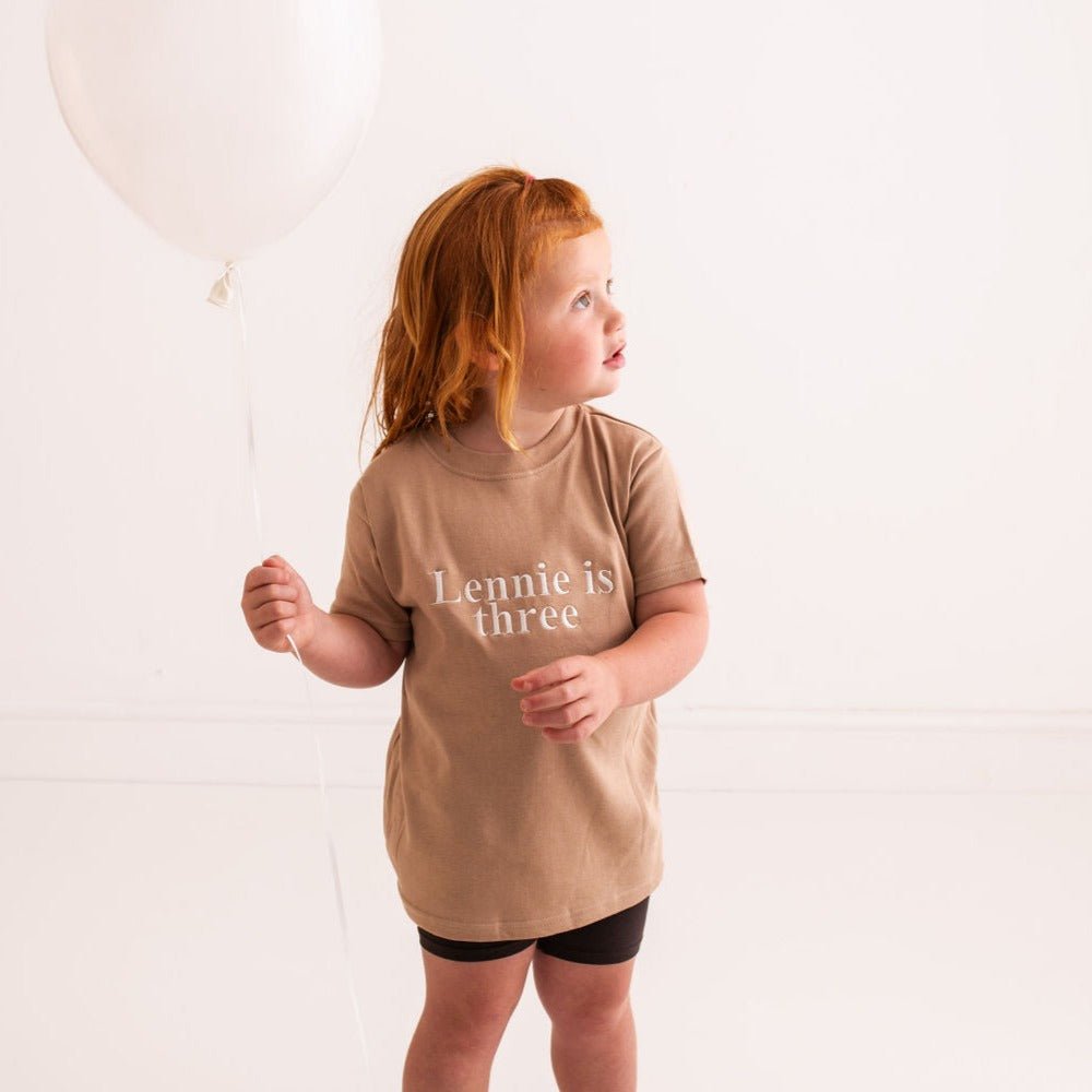 Personalised Age Birthday Tshirt - Amber and Noah