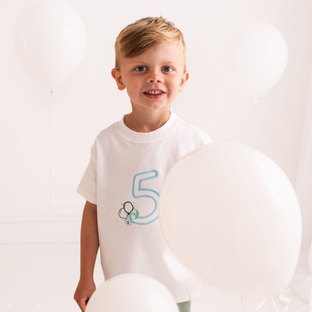 Personalised Birthday Balloon Tshirt - Amber and Noah