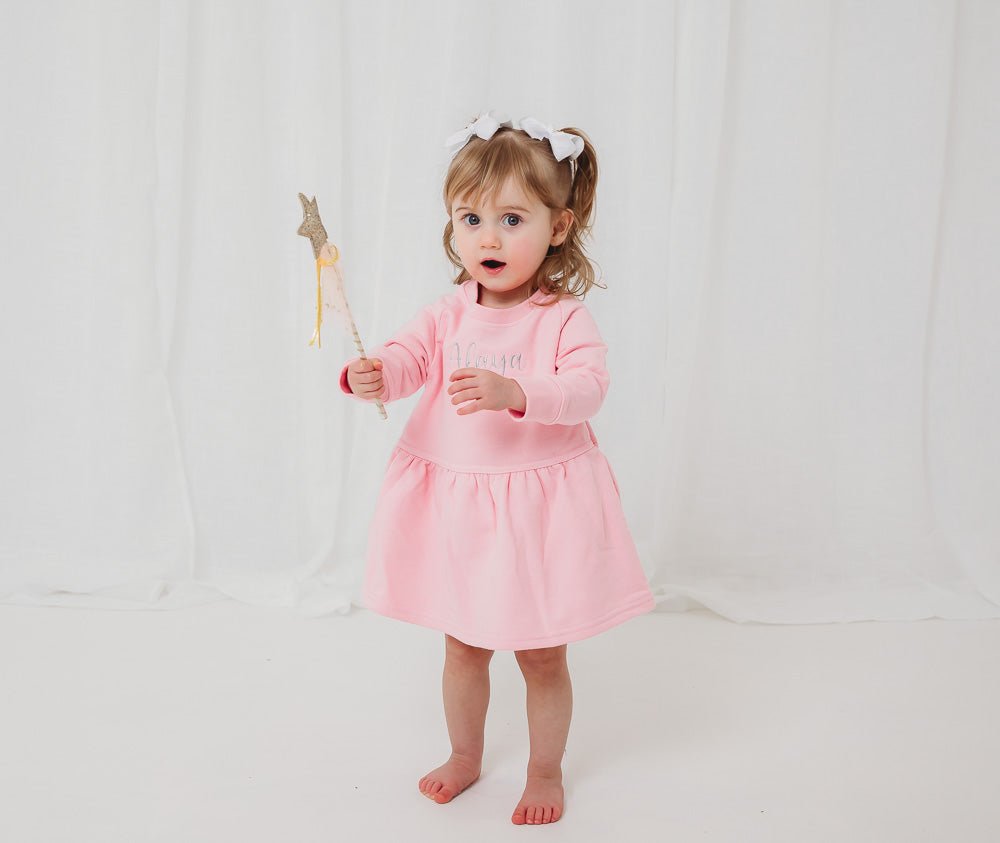 Personalised Candy Pink Sweater Dress - Amber and Noah