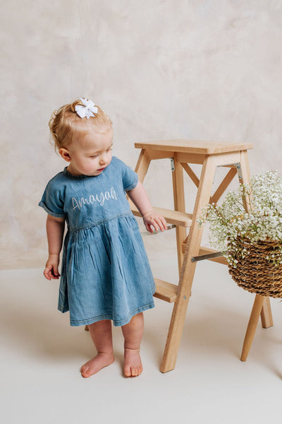 Personalised Denim Dress - Amber and Noah