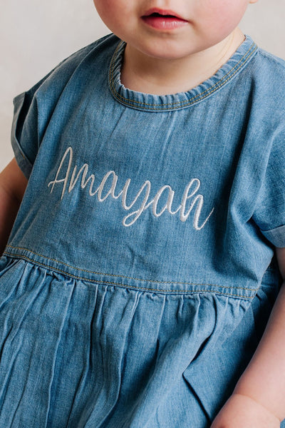 Personalised Denim Dress - Amber and Noah