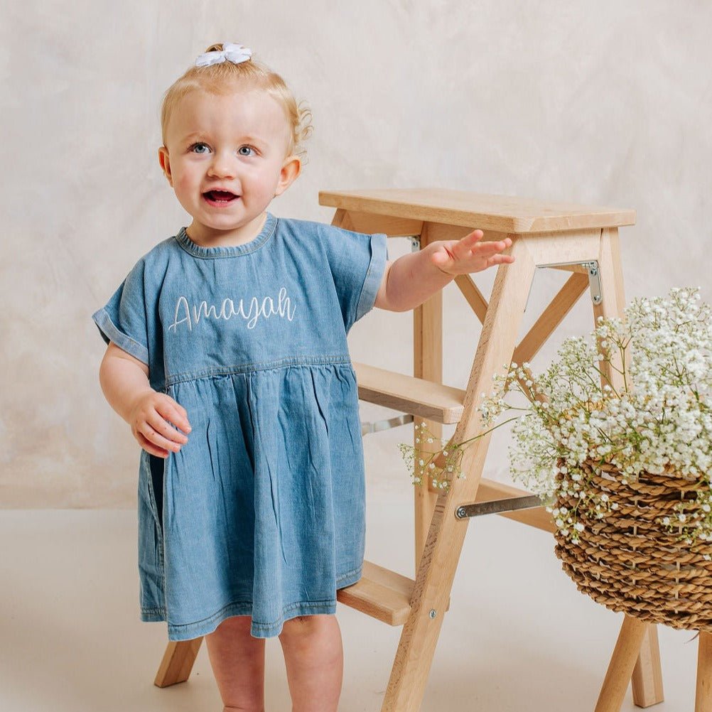 Personalised Denim Dress - Amber and Noah