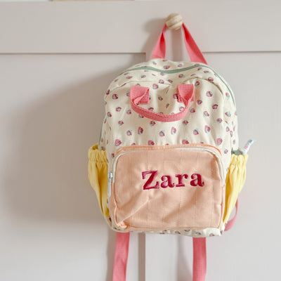 Personalised Mini Strawberry Backpack - Amber and Noah