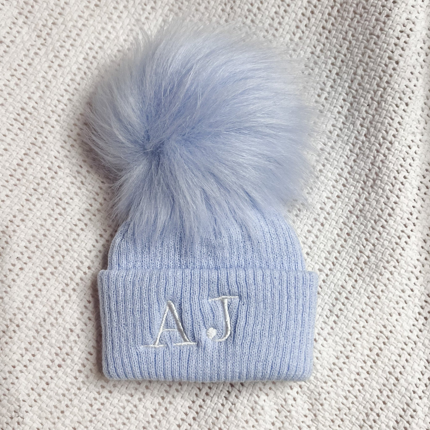 Personalised Single Pom Hat - Amber and Noah
