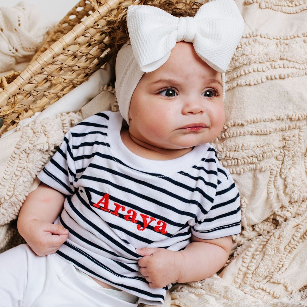 Personalised Stripe Tshirt - Amber and Noah