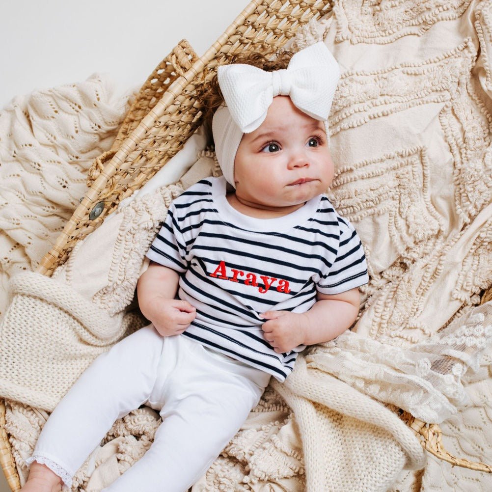 Personalised Stripe Tshirt - Amber and Noah