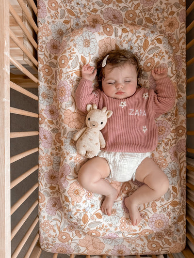 Pink Personalised Floral Knitted Jumper - Amber and Noah