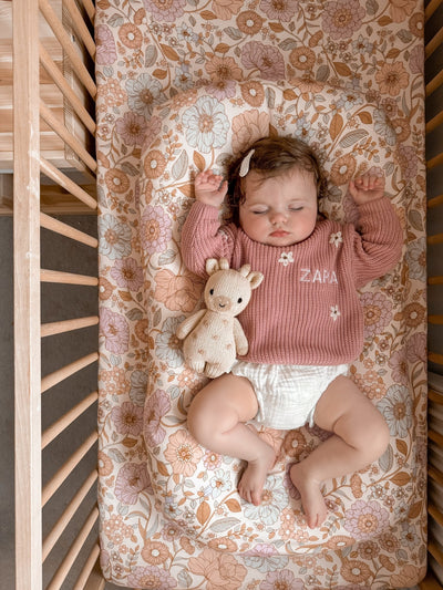 Pink Personalised Floral Knitted Jumper - Amber and Noah