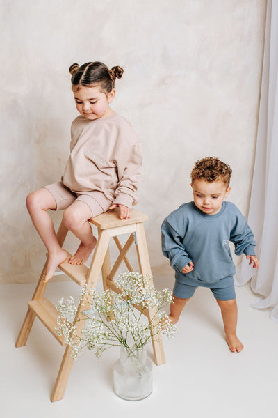 Sand Sweater and Cycling Short Set - Amber and Noah