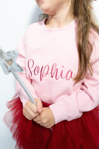 Sparkle Name Personalised Embroidered Sweater - Amber and Noah