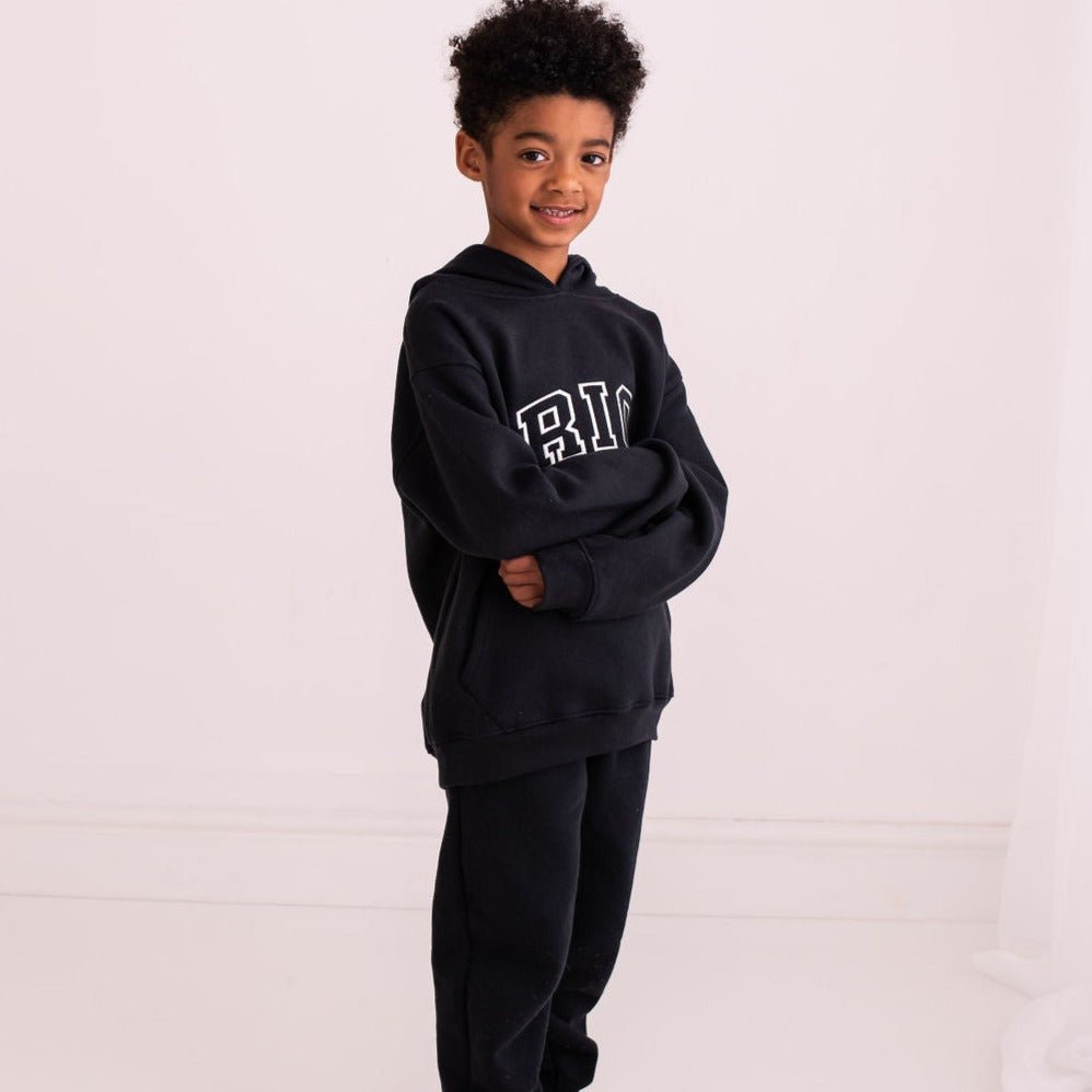 Unisex Black Embroidered Hooded Tracksuit - Amber and Noah