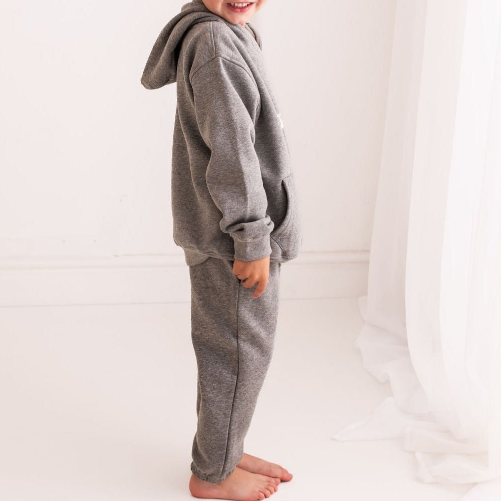 Unisex Grey Embroidered Hooded Tracksuit - Amber and Noah