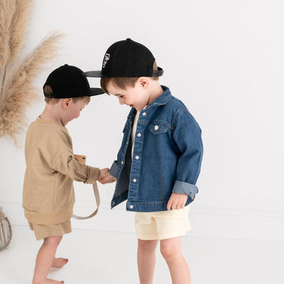 Varsity Initial Denim Jacket - Amber and Noah