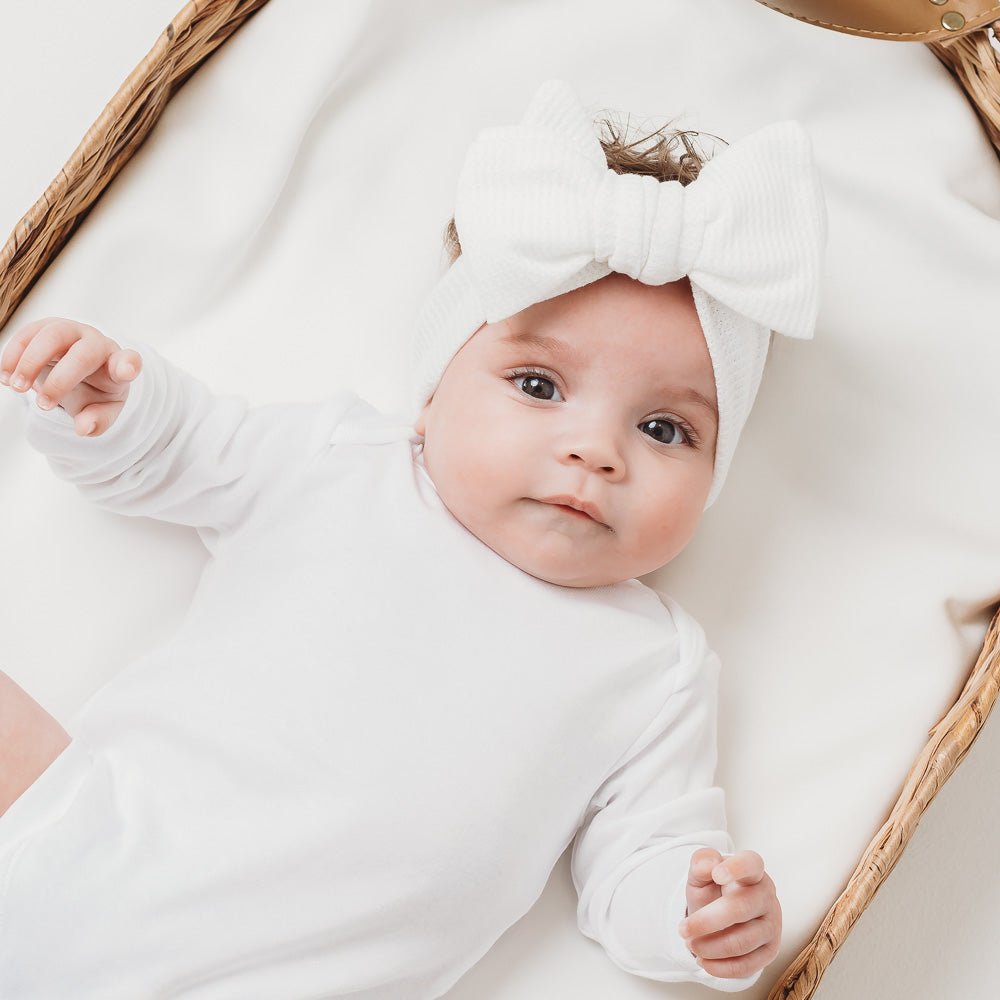 White Baby Bowknot Headband - Amber and Noah