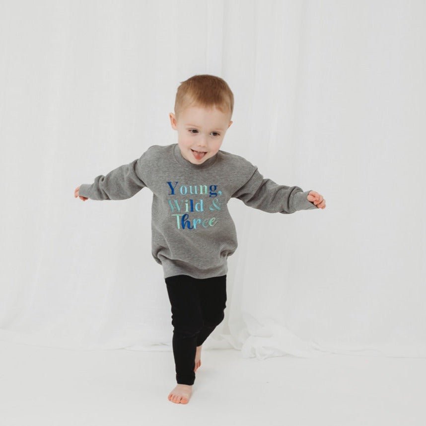 Young Wild & Three Birthday Sweater - Amber and Noah