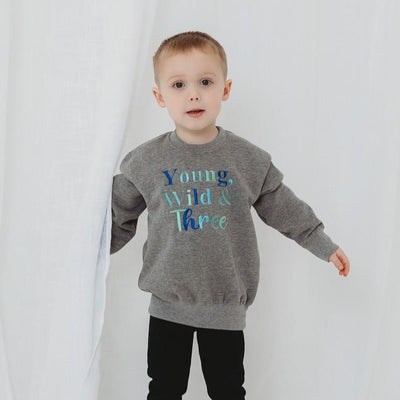 Young Wild & Three Birthday Sweater - Amber and Noah