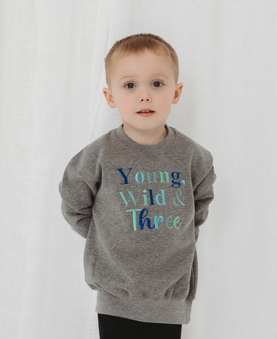 Young Wild & Three Birthday Sweater - Amber and Noah